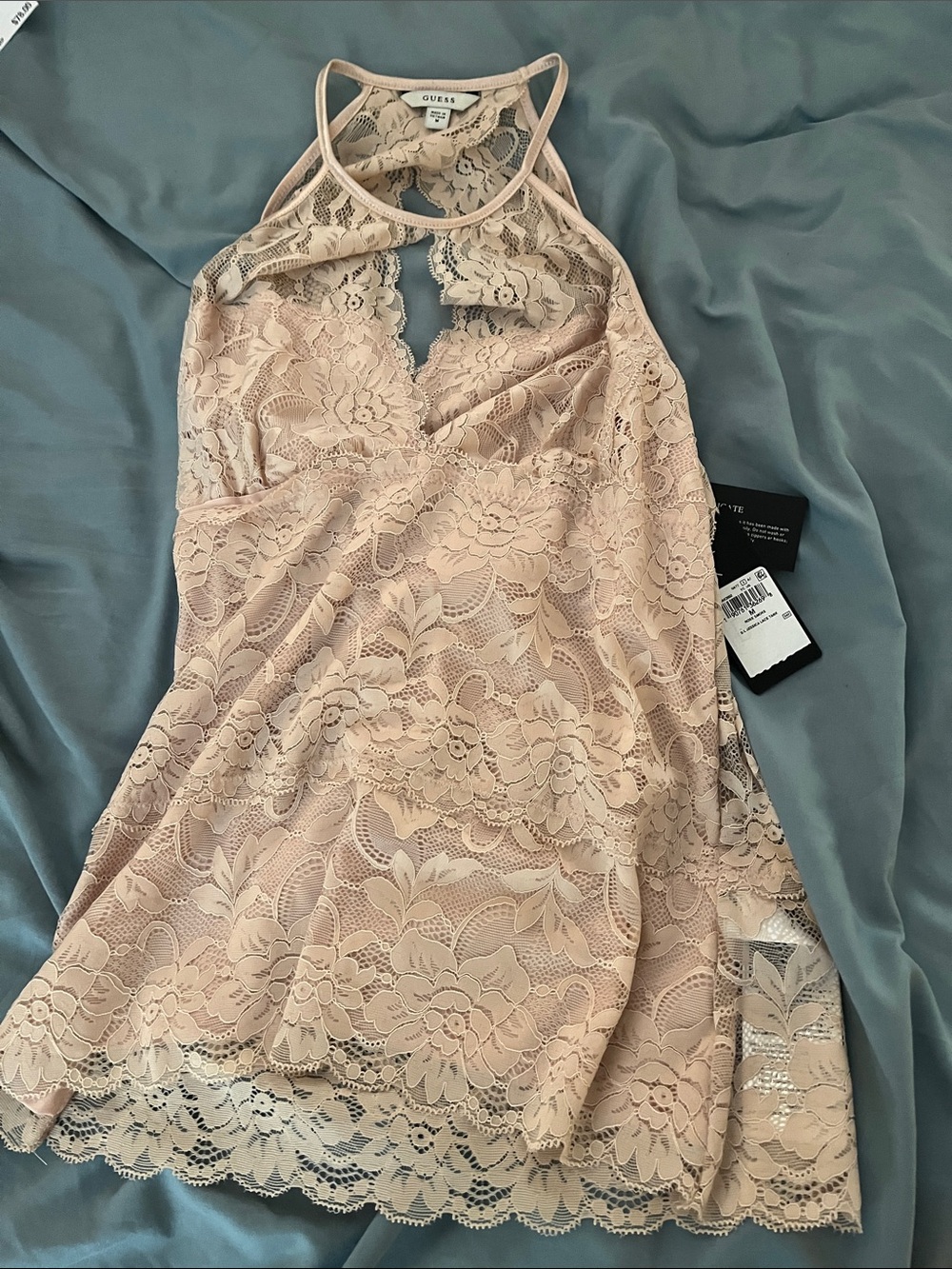 GUESS Blush Lace Halter Chemise